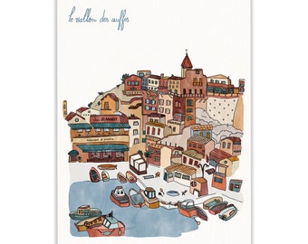 valley of the auffes - illustration A3 - print - decorative poster