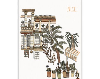 nice, marché aux fleurs place saleya - illustration A3 - print