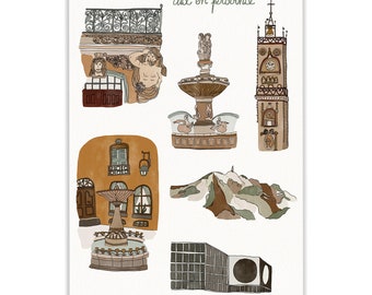 aix-en-provence - illustration format A3 - print