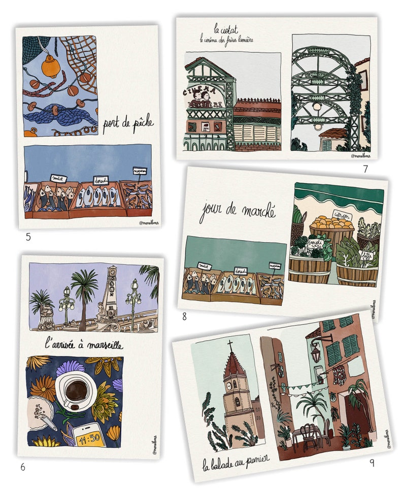 illustrated postcard in batch or individually illustration print image 2