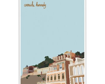 corniche kennedy - illustration format A3 - print