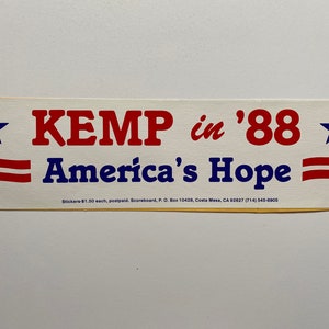 Vintage 1988 Kemp Presidential Campaign Sticker