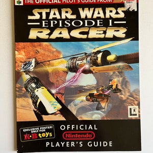 Nintendo Power N64 Star Wars Episode 1 Racer Strategy Guide Book with KB Toys Exclusive Poster