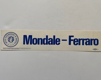 Vintage Mondale Ferraro Presidential Campaign Sticker