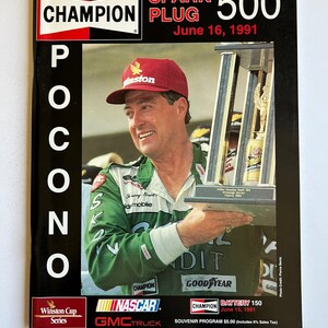 Vintage 1991 Pocono 500 Winston Cup Series Champion NASCAR Book Magazine Program