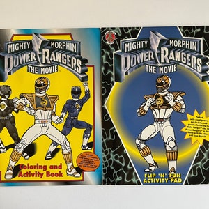 Vintage 1995 Mighty Morphin Power Rangers The Movie Activity and Coloring Book Lot