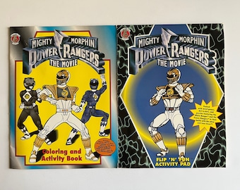 Vintage 1995 Mighty Morphin Power Rangers The Movie Activity and Coloring Book Lot