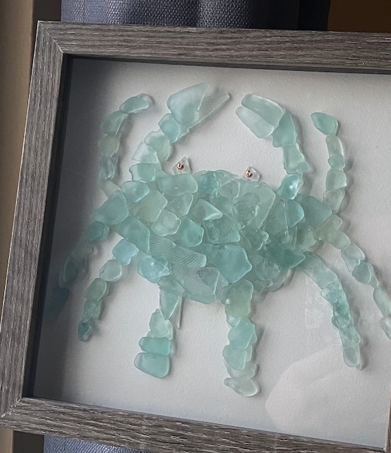 Sea Glass Blue Crab Wall Art