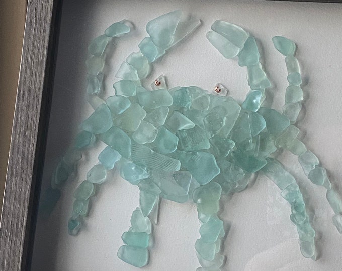 Sea Glass Blue Crab Wall Art