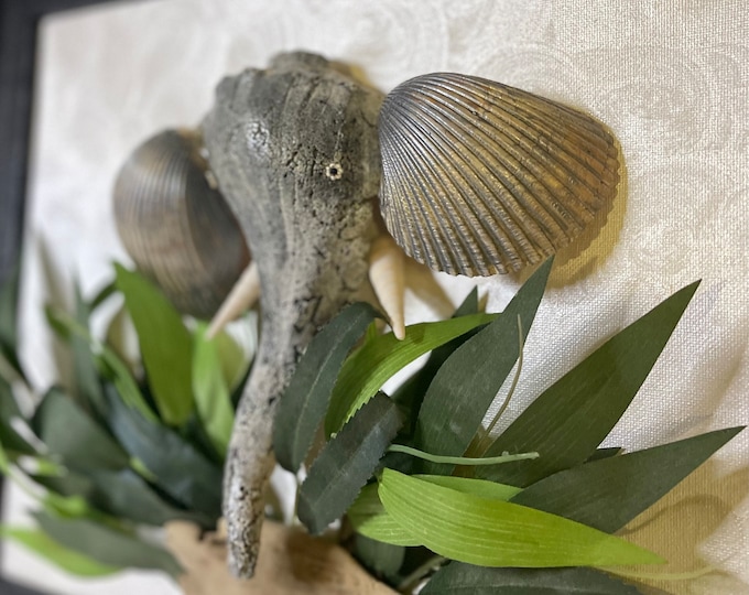 Sea shell elephant wall art