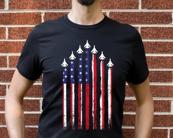 Patriotic Shirts for Men, Air Force Shirt, 4th of July Shirt, American shirt, Flag Shirt, fighter Jets, Plane Shirt, Father's Day Shirt