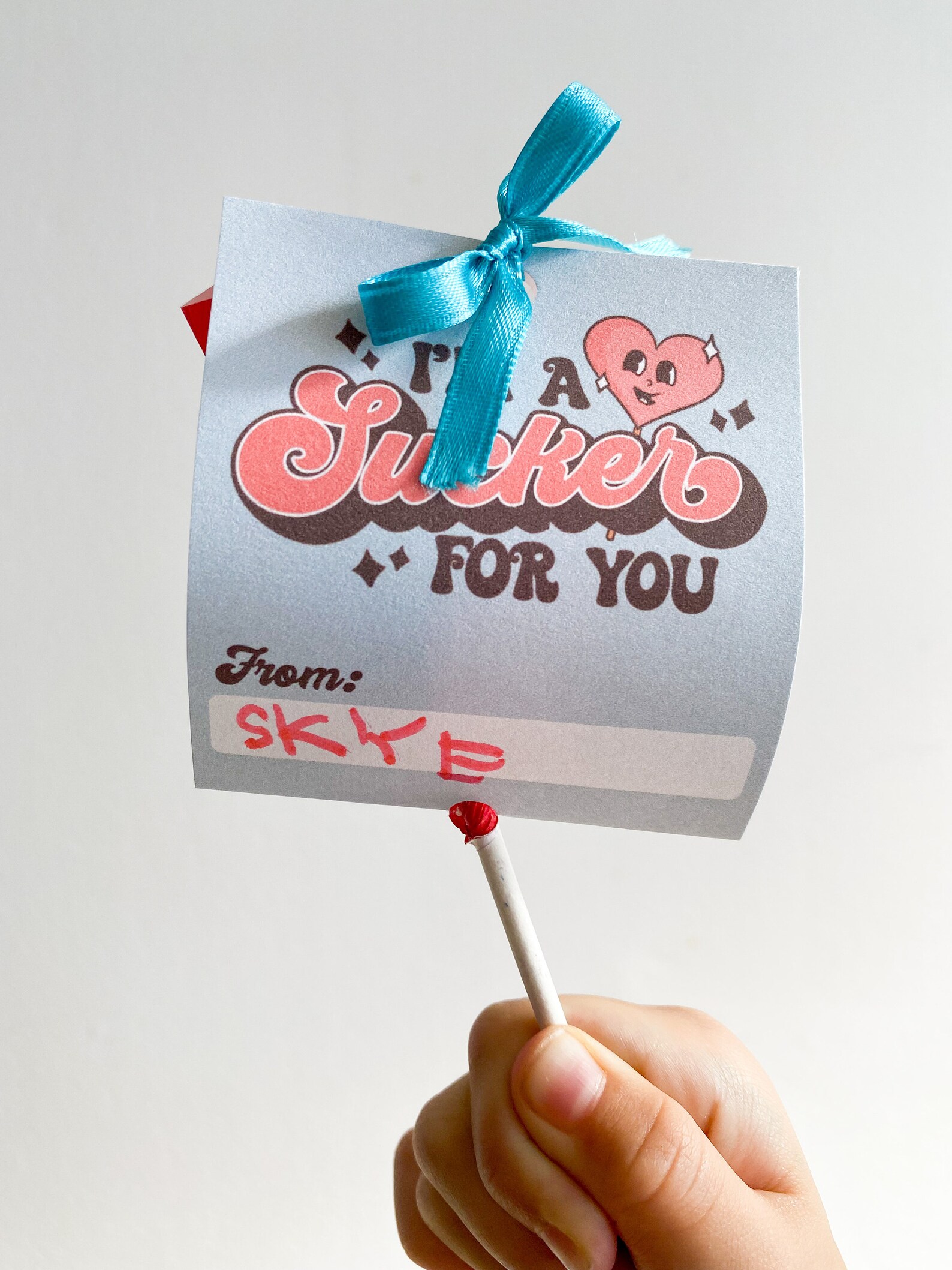 Valentines Printable Lollipop Toddler Valentines Day Digital - Etsy