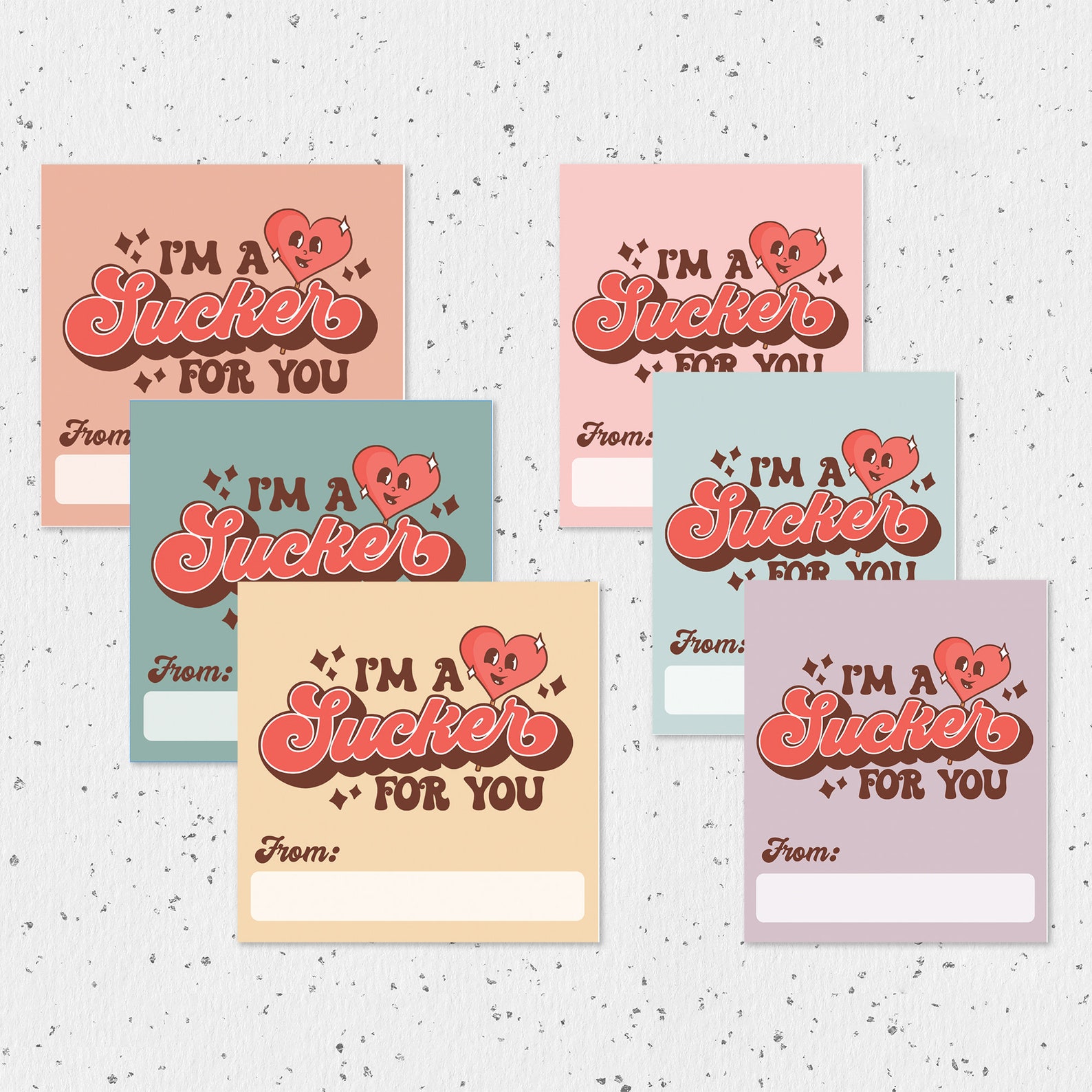 Valentines Printable Lollipop Toddler Valentines Day Digital - Etsy