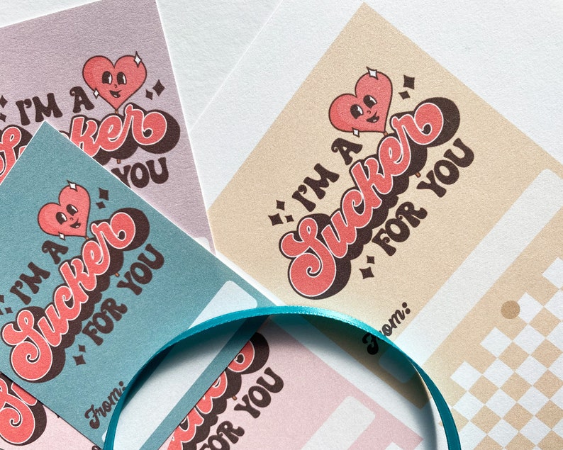 Valentines Printable Lollipop Toddler Valentines Day Digital - Etsy