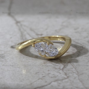 1.00CT Marquise Lab Grown Diamond Ring: 14K Yellow Gold Solitaire, IGI Certified