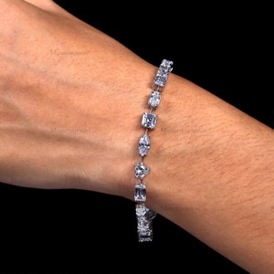 Moissanite Tennis Bracelet: Sterling Silver Bridal Bracelet