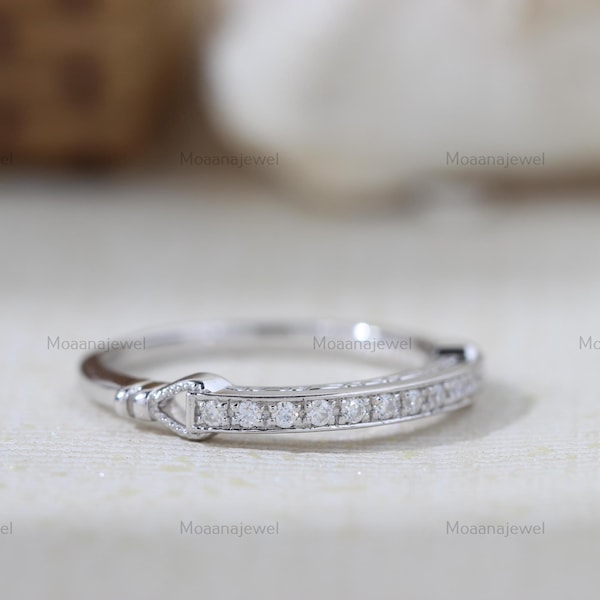 Moissanit Halv Evighetsband: Stapelring i sterlingsilver