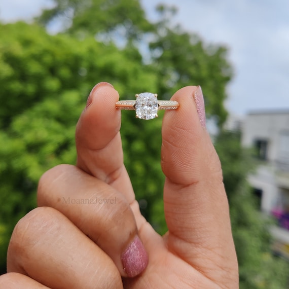 Elongated Cushion Cut IGI Certified Lab Grown Diamond Engagement