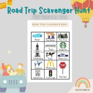 Road Trip Scavenger Hunt, Scavenger Hunt, Road Trip Game, Scavenger Hunt for Kids, Trips with Kids Fun, Scavenger Hunt Game