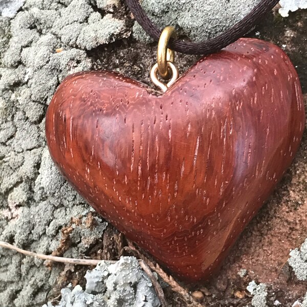 Wood Heart Pendant Etsy