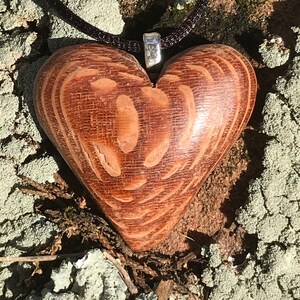Handmade Lacewood Heart Pendant