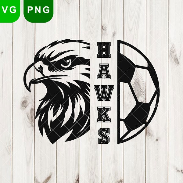 Hawks svg & png, Hawk svg, Hawks Soccer svg, football png, Hawks mascot svg, Hawks svg Cut Files Cricut, School Pride Svg, Hawks school svg