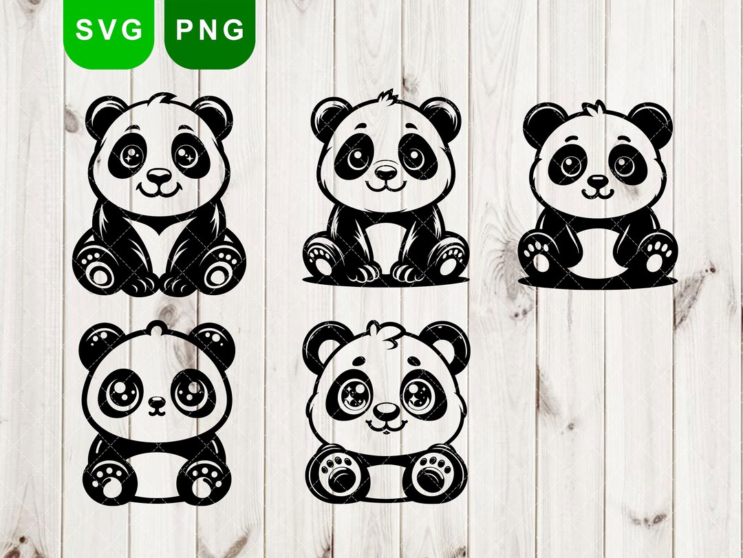 Baby Panda SVG Bundle, Baby Panda Png, Cartoon Panda Cutting Panda Svg ...