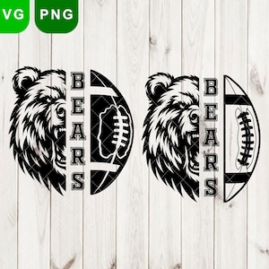 Ursos svg e png, Urso svg, Ursos Futebol svg, Mascote dos ursos svg, Logotipo dos ursos png, Arquivo de corte digital, esportes Ursos png eps, School Pride Svg,