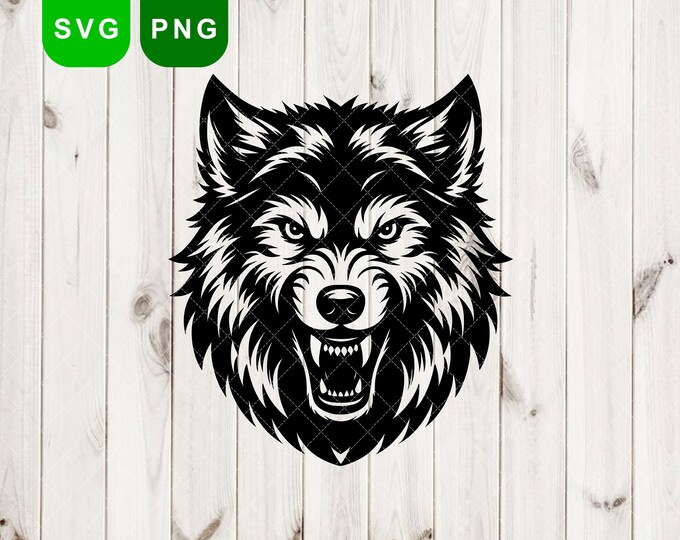 Wolf Face SVG File, Wolf Head Predator, Wolf Svg, Wolf Clipart ...