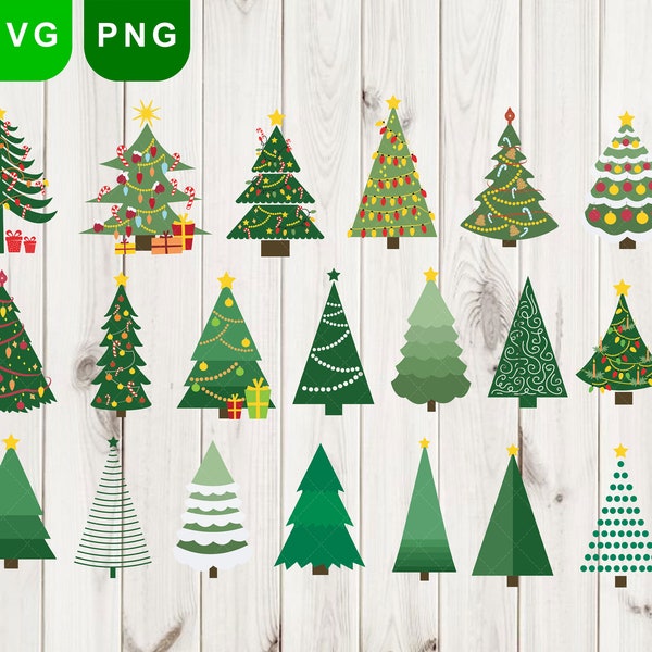 40 Christmas Tree Svg Bundle, Christmas svg, Christmas font, Christmas Trees Silhouette SVG for Cricut, Pine Trees svg