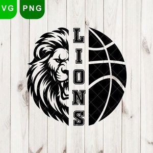 Lions svg & png, Lion svg, Lions Basketball svg, basketball png, Lions mascot, Lions svg Cut Files Cricut, School Pride Svg, Lions school