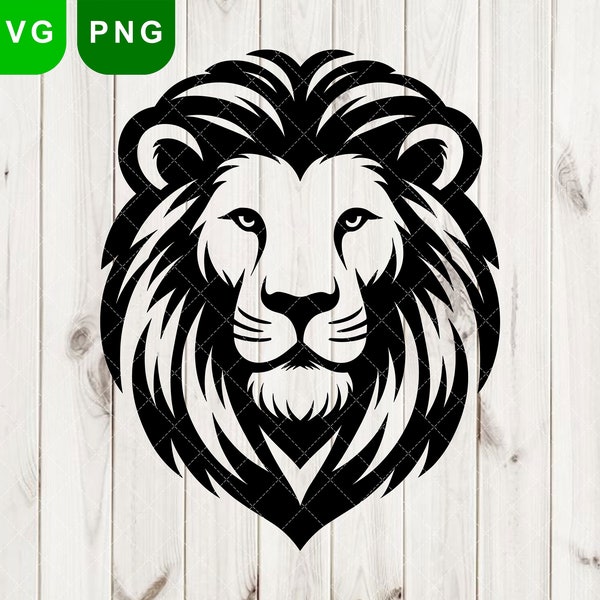 Lion Face Svg, Lion Head Svg, Lion Svg, Lion King Svg, Leo Svg, Lion Face Silhouette, Lion Mascot Svg, Instant Download