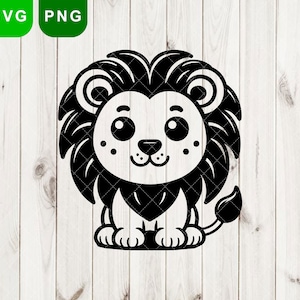 Baby Lion Svg & PNG, Cute Baby Lion Svg, Baby shower Kids, Lion SVG Cute, Baby Lion, Safari Animal, Animal Svg, Baby Lion Cut File
