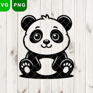 Bebé Panda Archivos SVG, Bebé Panda png, Panda de dibujos animados cortando Panda Svg, panda clipart, Animal Svg, Lindo bebé panda, Lindo Animal svg, Panda