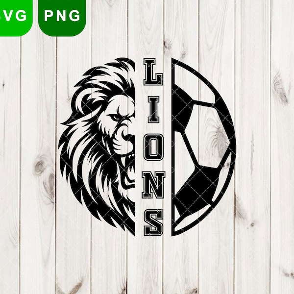 Lions svg & png, Lion svg, Lions Soccer svg, football png, Lions mascot svg, Lions svg Cut Files Cricut, School Pride Svg, Lions svg sports