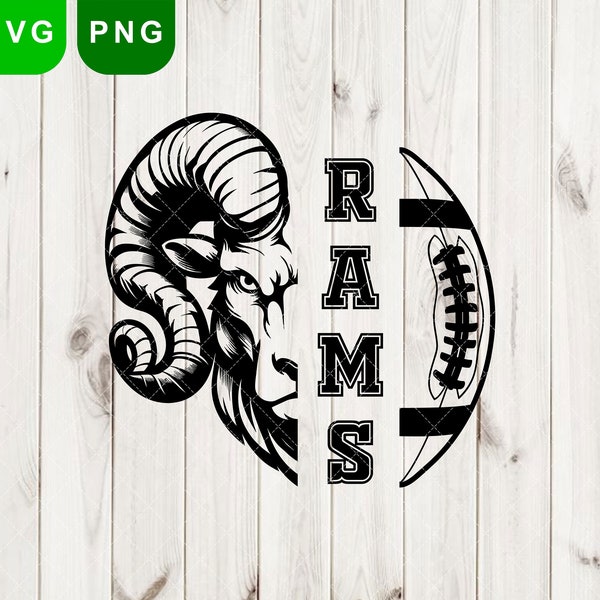 Rams svg & png, Ram svg, Rams Football svg, Rams mascot svg, Rams logo png Digital Cut File, School Pride Svg, Cricut and Silhouette sports