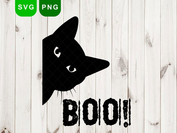 Boo! SVG Funny Hiding Peekaboo Scary Halloween Cat SVG Halloween