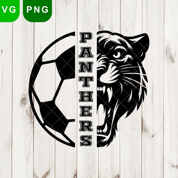 Panthers Svg & PNG, Soccer svg, Panther Face Svg, Panther svg, Panthers mascot svg, Soccer mom svg, School Spirit, Panther scratches design