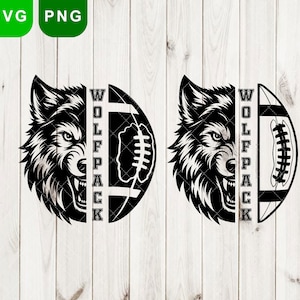 Wolfpacks Football svg, Wolfpacks svg & png, Wolfpack svg, Diseño de camiseta Wolfpacks, Wolfpacks mascota svg, Logotipo de Wolfpacks png, Archivo digital