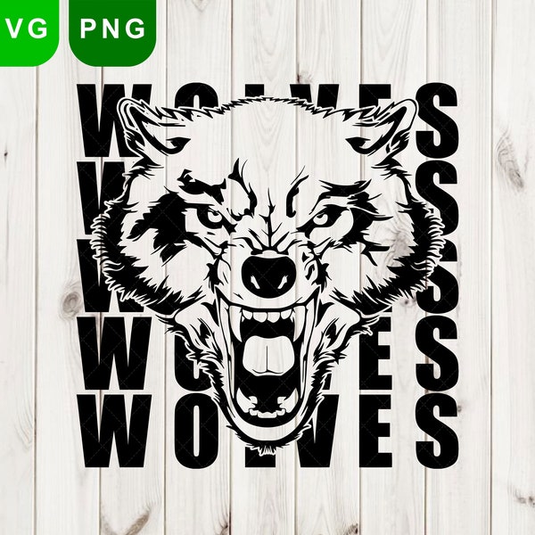 Wolves SVG Digital Download, SVG Cut File, School Spirit svg, SVG for Cricut or Silhouette, Team Mascot