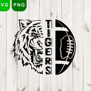 Tiger svg, tiger clipart,  tiger football svg, tiger head svg, tiger face svg, tiger silhouette, tiger vector