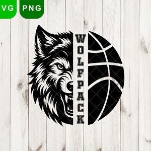 Wolfrudel Basketball svg, Wolfrudel svg & png, Wolfrudel svg, Basketball png, Wolfrudel Maskottchen svg, Wolfrudel geschnitten Dateien Cricut, Schule Pride