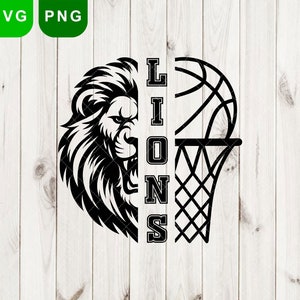 Lions svg e png, Lion svg, Lions Basketball svg, rei leão svg, basquete png, mascote do Lions svg, Lions svg Cut Files Cricut, escola do Lions