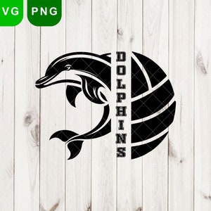 Delfine-Volleyball svg, Delfine svg & png, Delfin svg, Volleybal png, Delfine Maskottchen svg, svg svg, svg svg, Delfine svg geschnitten Dateien
