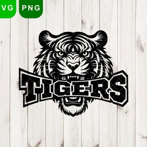 Tiger head svg, Tigers Svg & PNG, Tiger svg, tigers png, Tiger Clip Art, Tiger Print, Tigers mascot svg, cricut silhouette file, Tigers png,