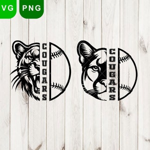 Cougars svg & png, Cougar svg, Cougars Baseball svg, Cougars school svg sports, Cougars mascot svg, Cougars logo png Digital Cut File