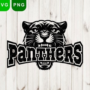 Panther hoofd svg, Panthers Svg & PNG, Panther svg, voetbal svg, Panther Face Svg, Panther krassen ontwerp, School Spirit Shirt, digitaal