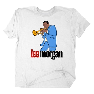 Jazzkleding, jazzshirt, jazzt-shirt, muziekshirt, jazzliefhebber, Lee Morgan, jazzcadeau, trompetshirt, retro shirt, trompetcadeau
