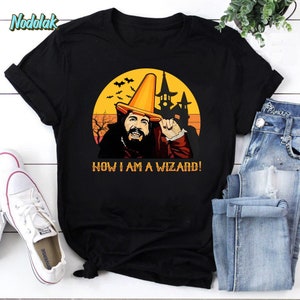 Mens What We Do In The Shadows Vintage Now I Am A Wizard Vintage T-Shirt, Wizard Halloween Shirt, Funny Witches Shirt, Halloween Shirt