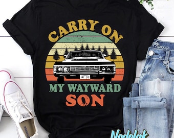 Carry On My Wayward Son Vintage T-Shirt, Abbey Road Shirt, Supernatural Shirt, Winchester Shirt